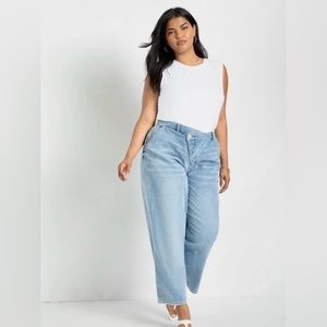 Eloquii Relaxed Jeans with Asymmetric Button-Fly - NWT